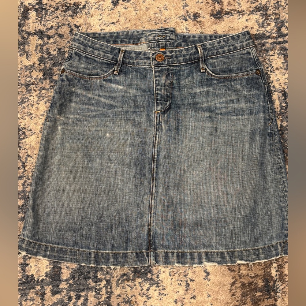 Classic Blue Denim A-Line Skirt